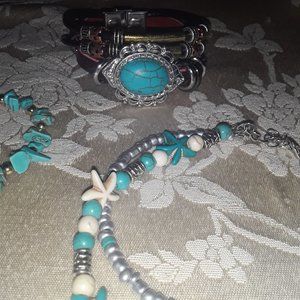 New Set of jewelry.  Necklace, bracelet,  earrings, anklet, choker